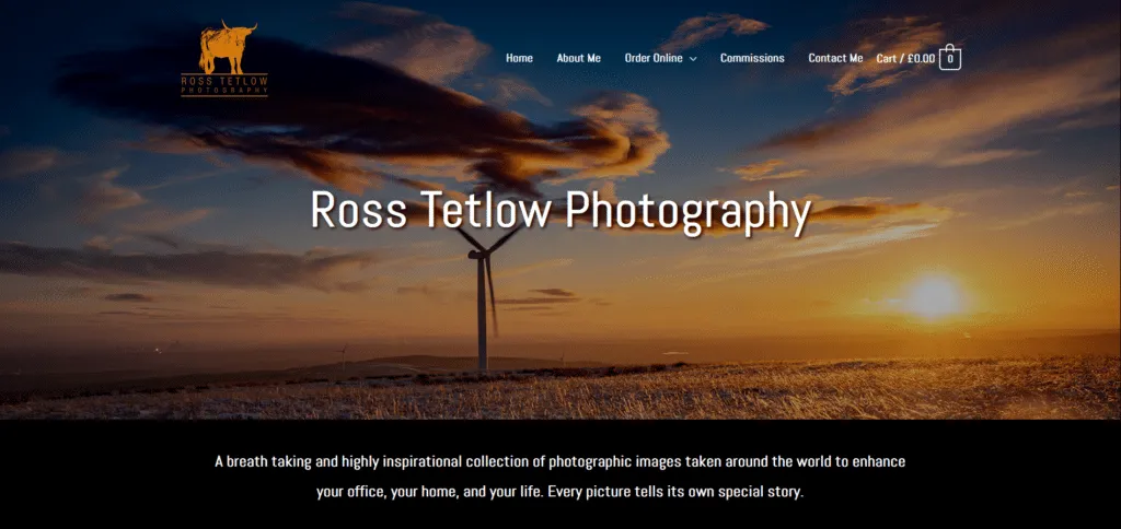 Photography portfolio website preview