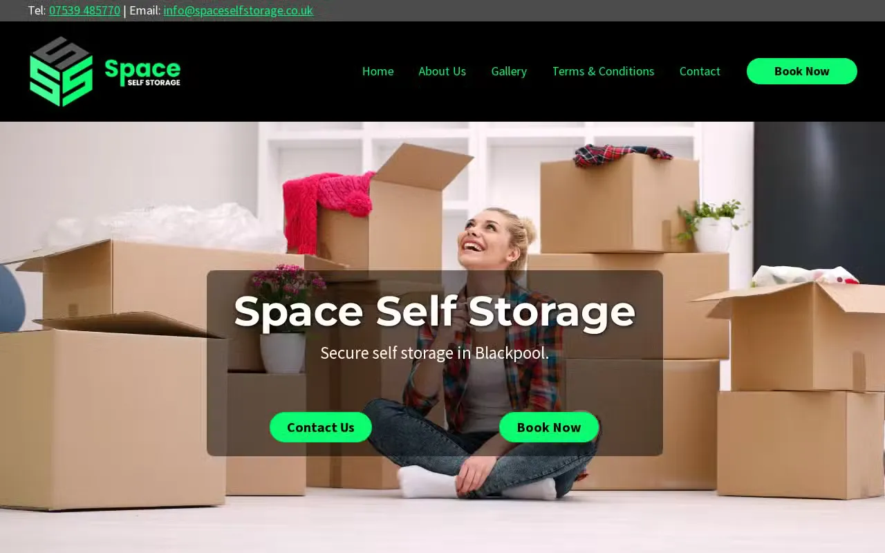 Space Self Storage website preview